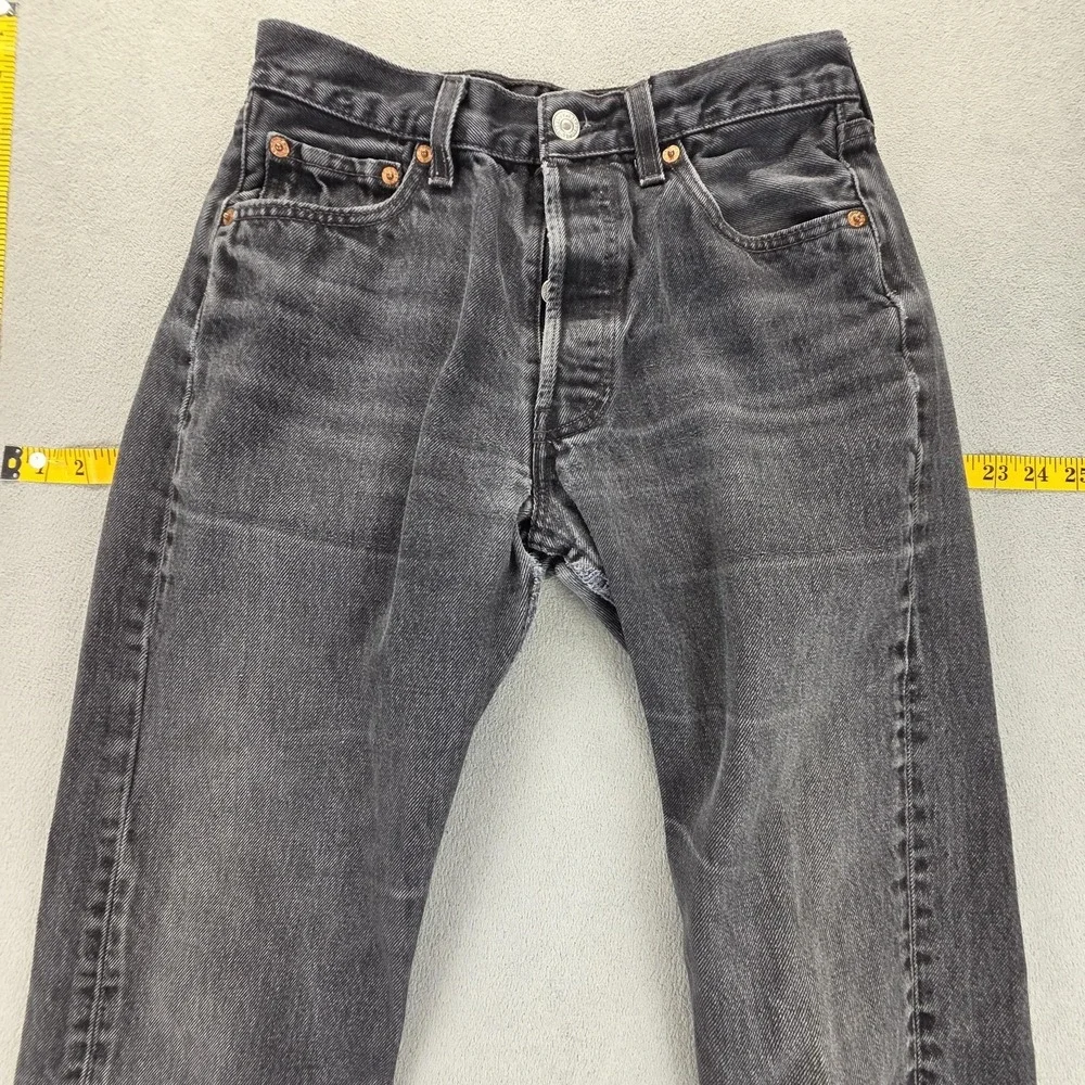 Vintage Levis 501 Jeans Mens Black Regular Straight Made In USA Fits 24x30 - Picture 11 of 16